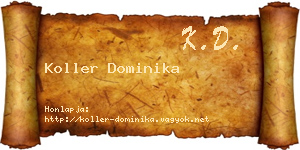 Koller Dominika névjegykártya